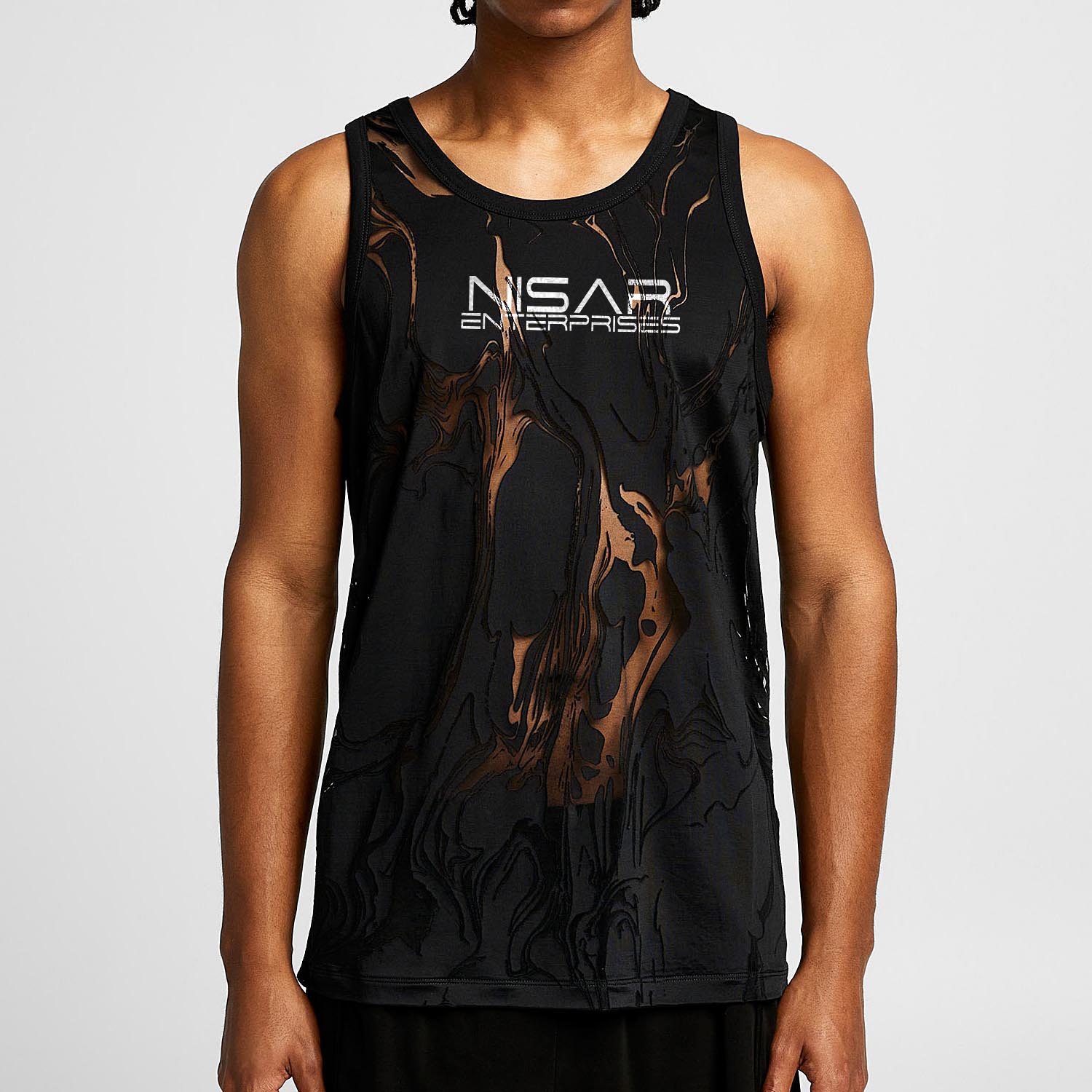 Functional jersey striped tank top